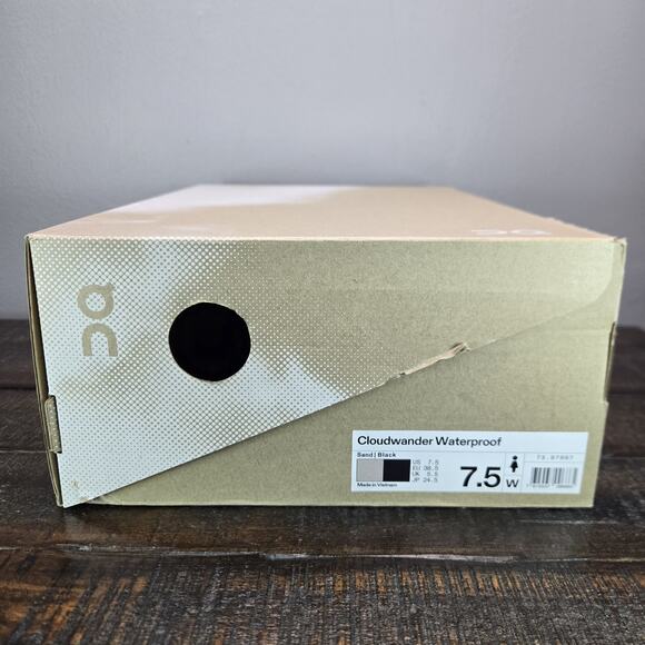 NEW ON Cloudwander Waterproof Womens Size 7.5 Running Shoes Sand Black - Picture 12 of 12